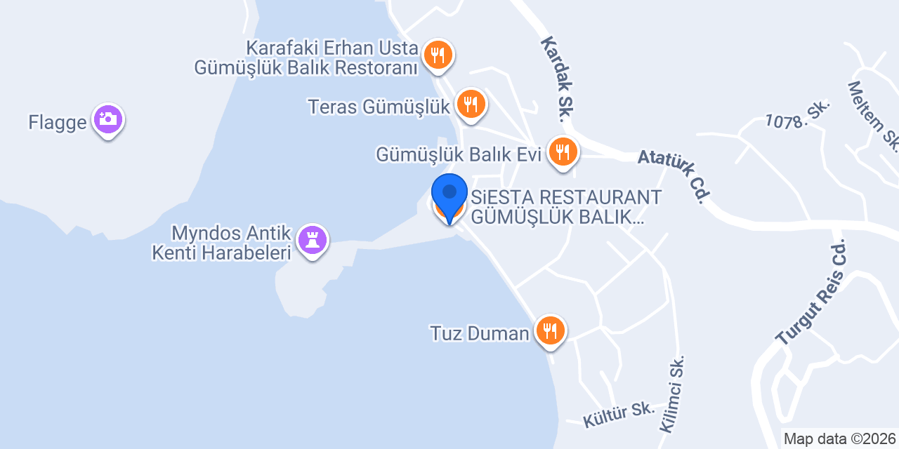 SiESTA RESTAURANT GÜMÜŞLÜK BALIK RESTORANI konumu