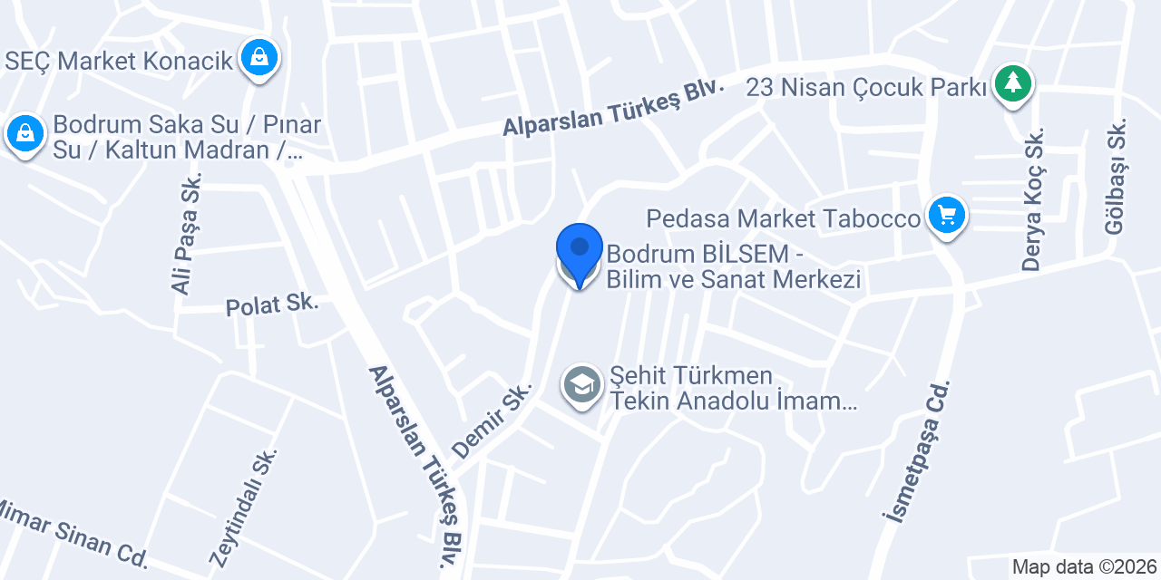 Bodrum BİLSEM - Bilim ve Sanat Merkezi konumu