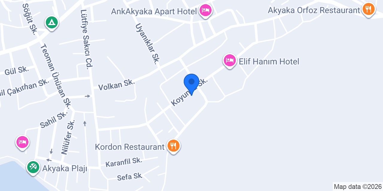 Keramos Apart ve Pansiyon Akyaka konumu