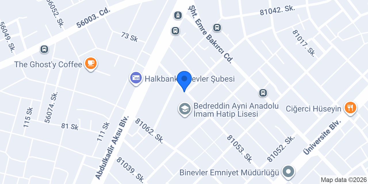 Süperbaba Okulları Binevler Şubesi konumu