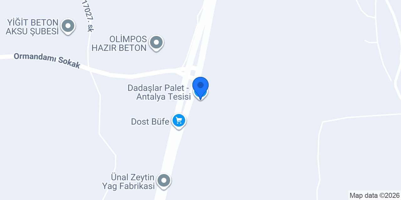 Dadaşlar Palet - Antalya Tesisi konumu