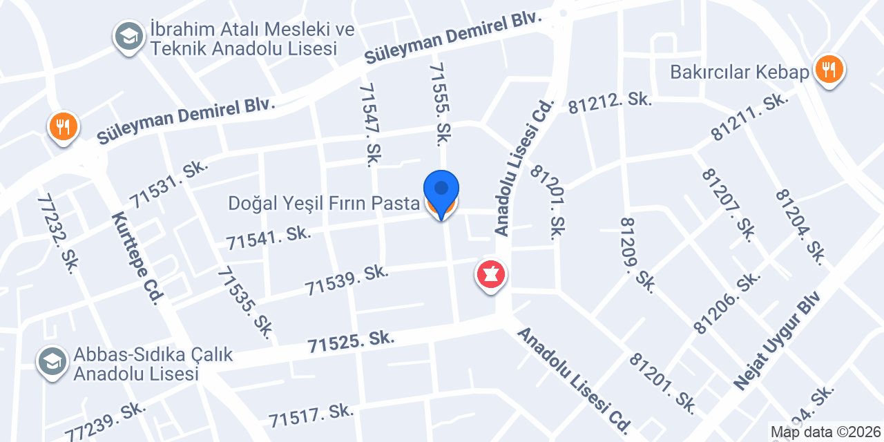 Doğal Yeşil Fırın Pasta konumu