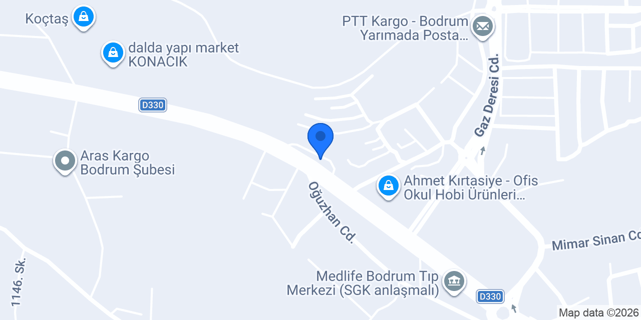 Yağmur Ticaret İnşaat Market Bodrum konumu
