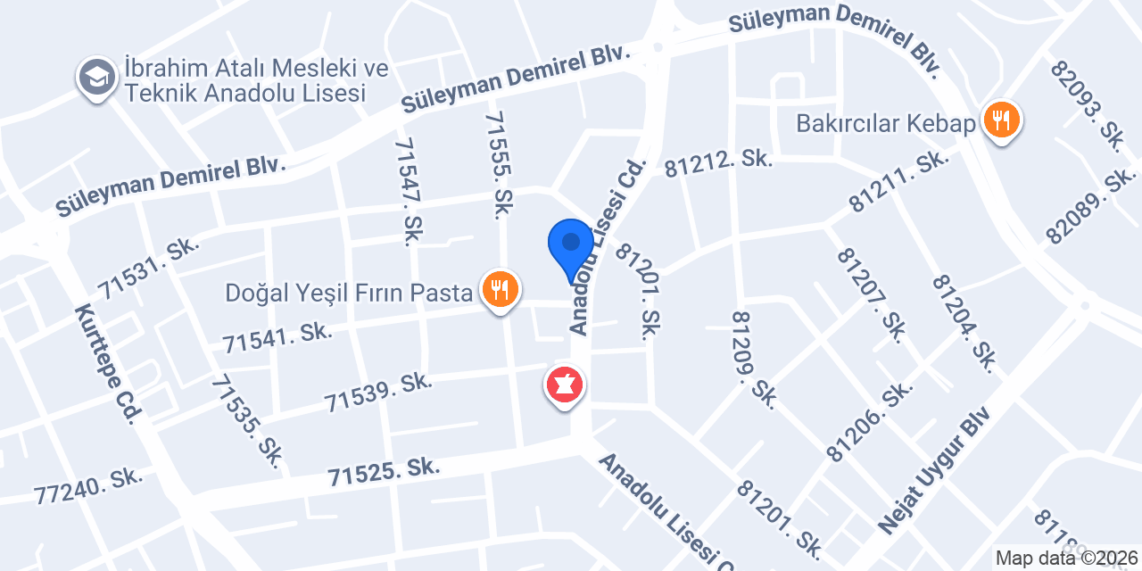Çukurova Tekel Bayii konumu