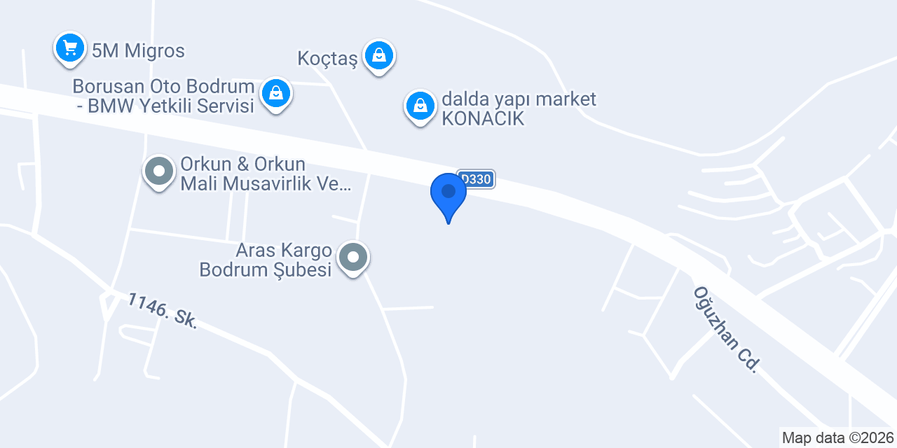 Bodrum Oto Galeri konumu