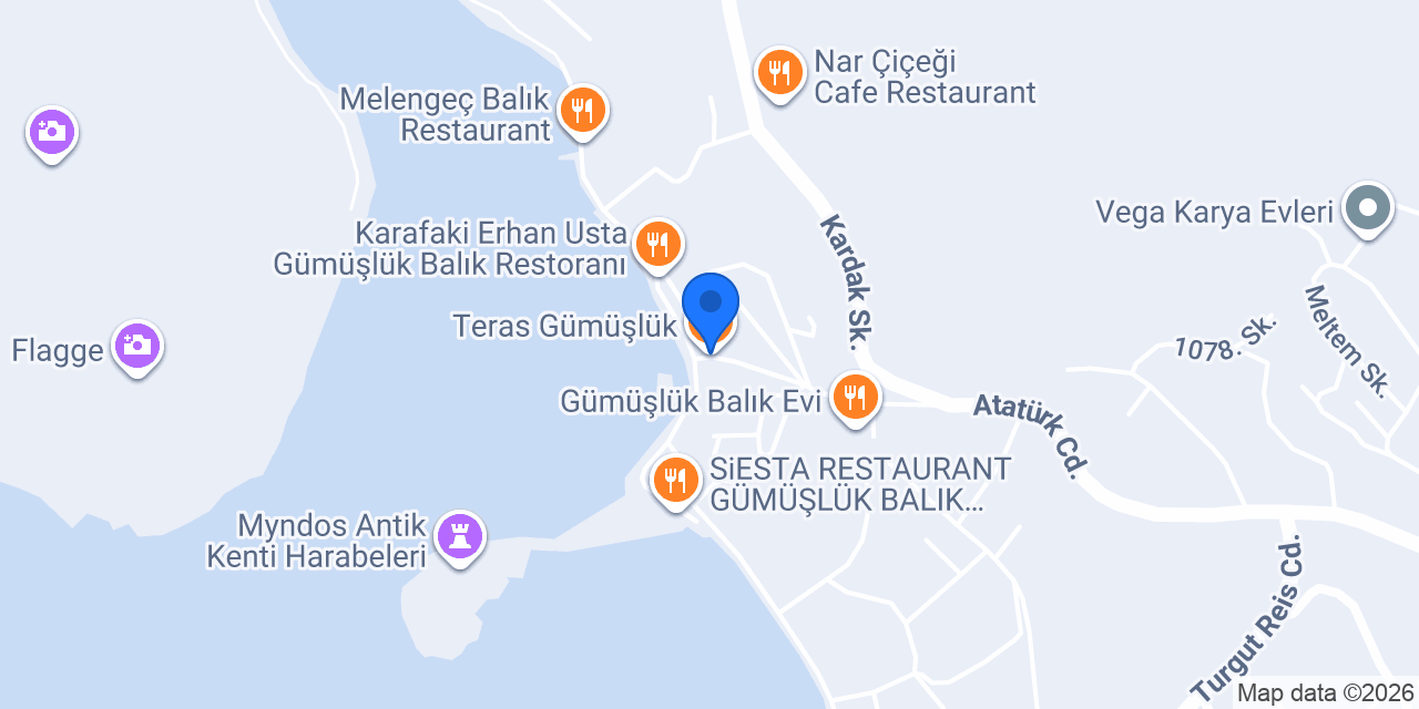 Teras Gümüşlük konumu