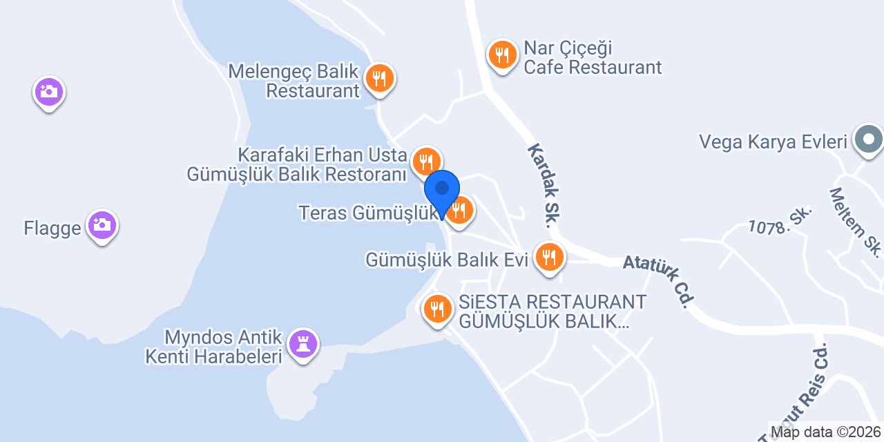 Okyanus Restaurant Gümüşlük konumu