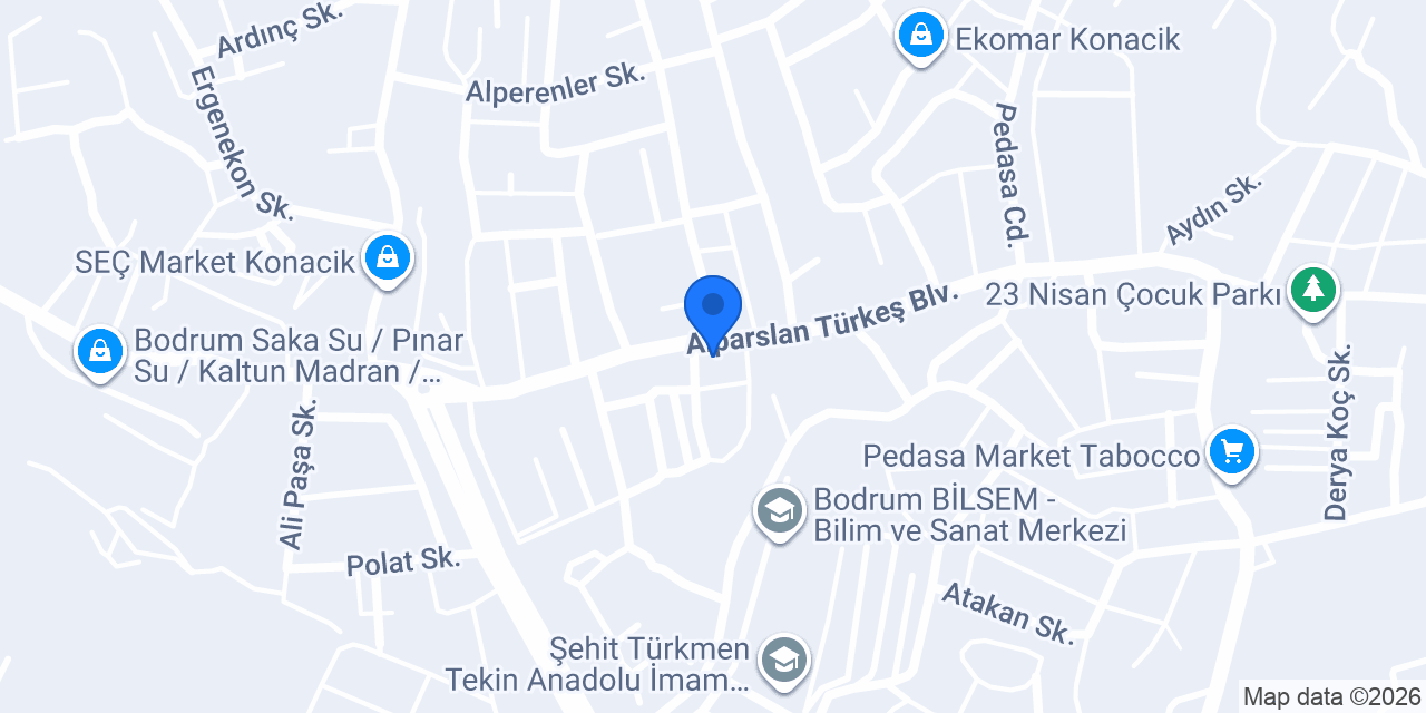 İnci Simit Fırını Bodrum konumu