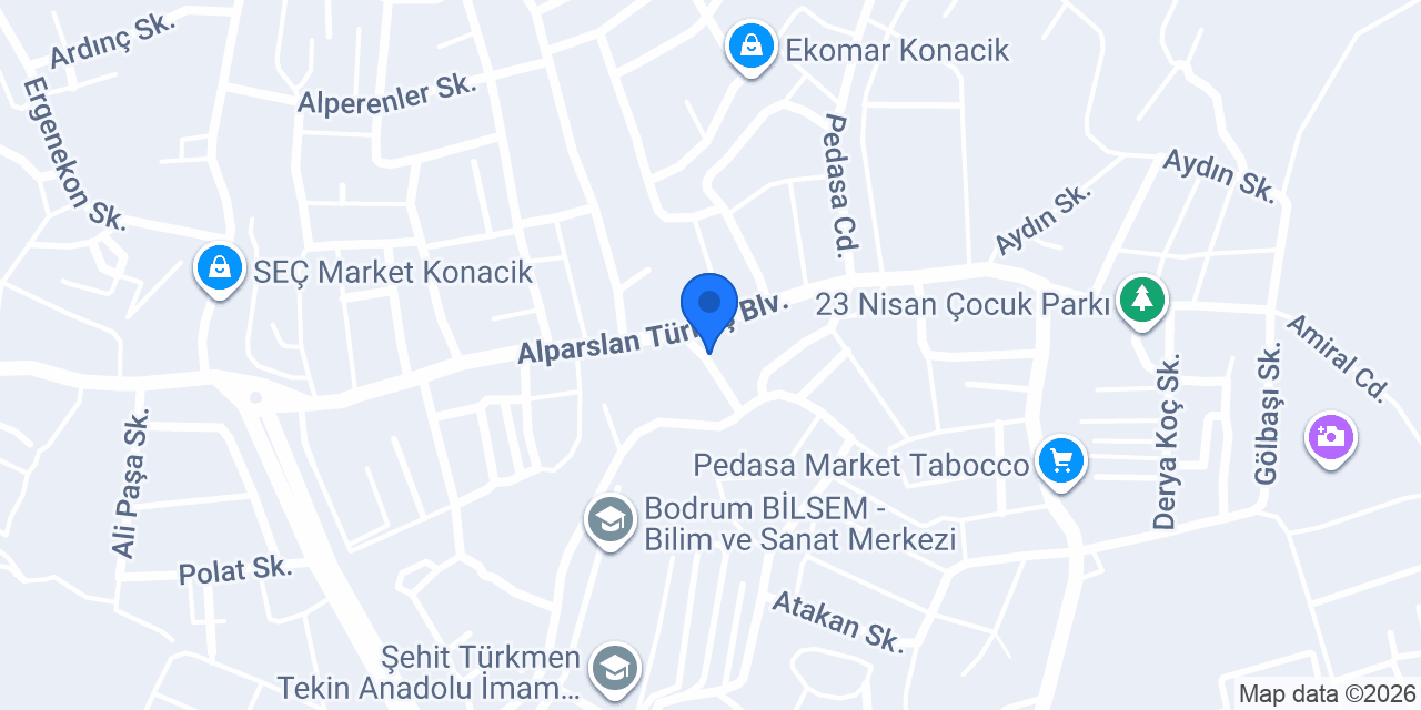 Almira Kurye Bodrum Şubesi konumu