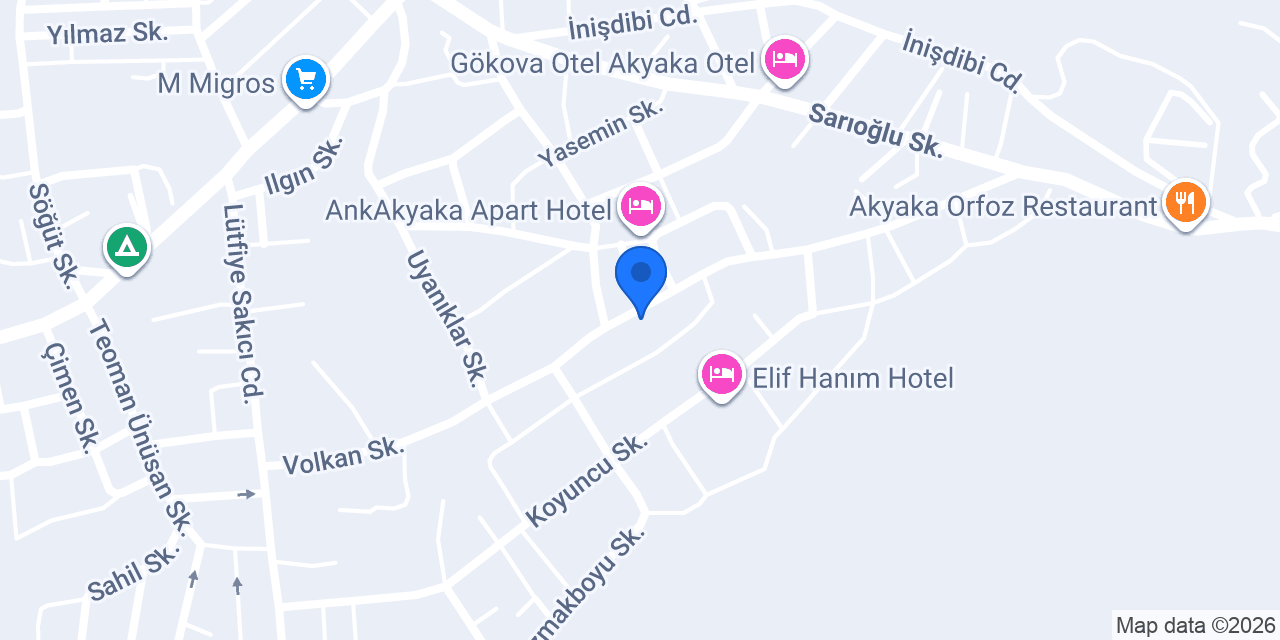 Akyaka Özgem Apart Otel konumu