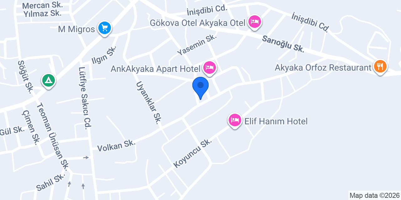 Su Apart Otel Akyaka konumu