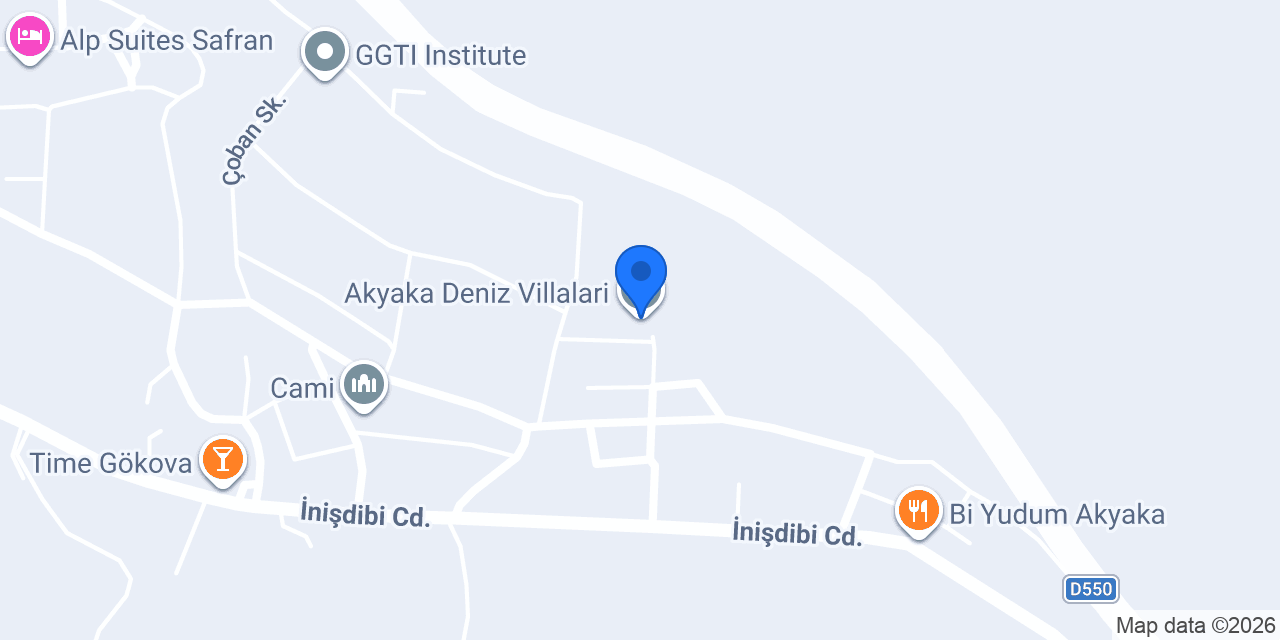Akyaka Deniz Villalari konumu