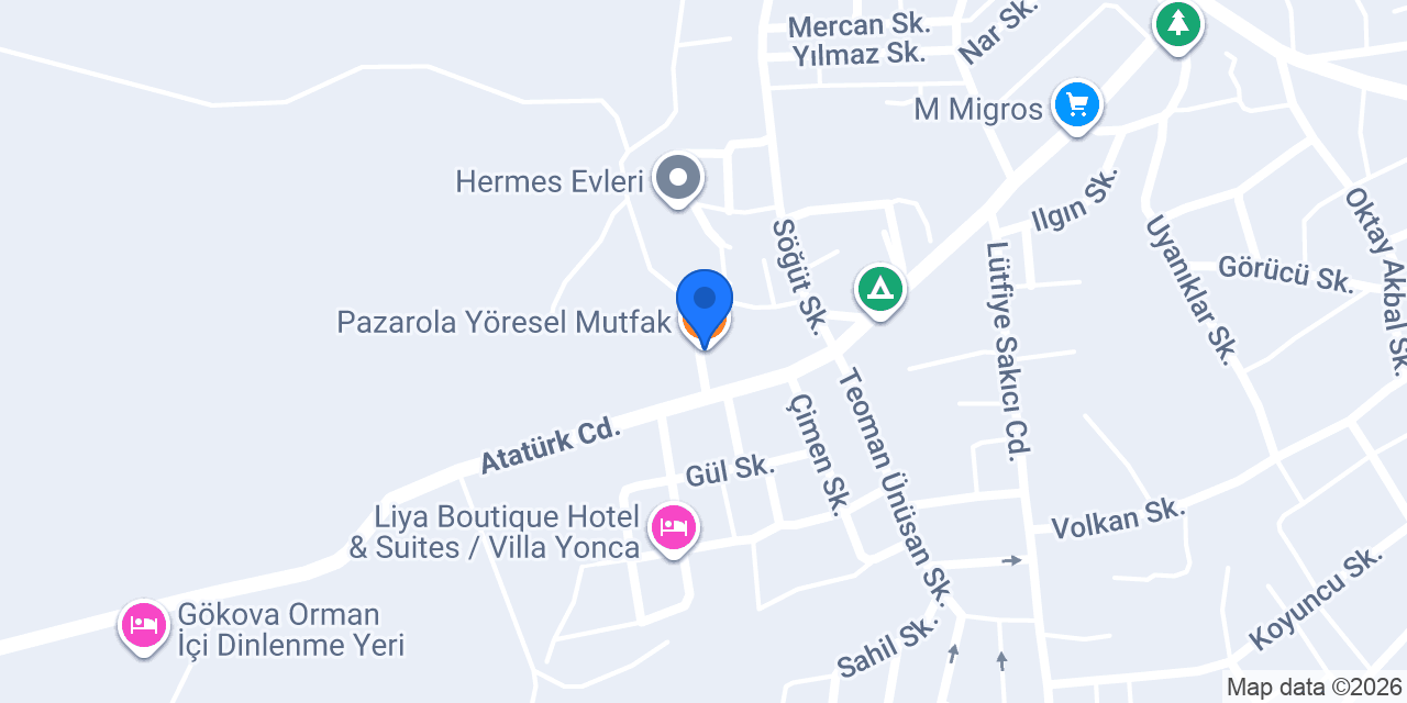 Pazarola Yöresel Mutfak konumu