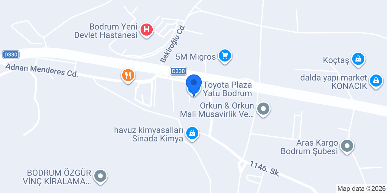 Toyota Plaza Yatu Bodrum konumu