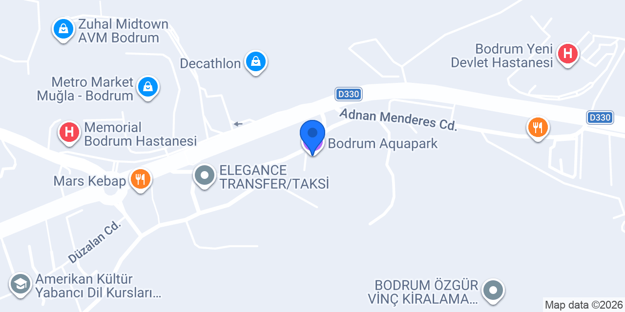 Bodrum Aquapark konumu
