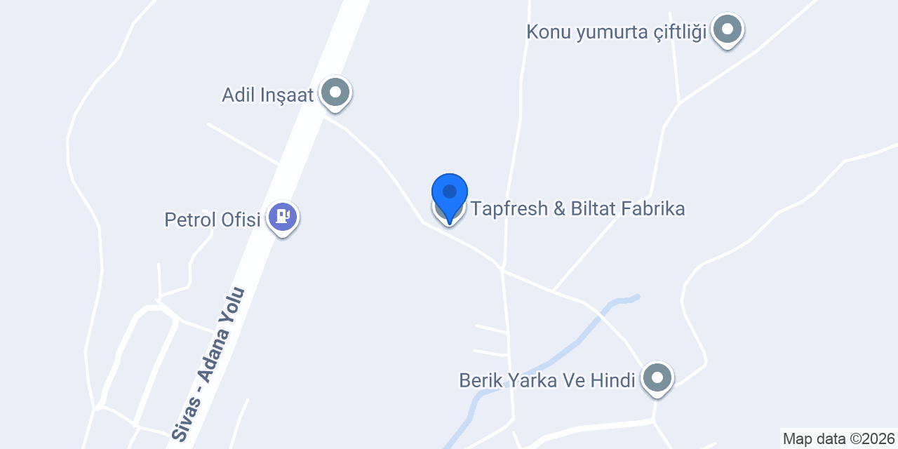 Tapfresh & Biltat Fabrika konumu