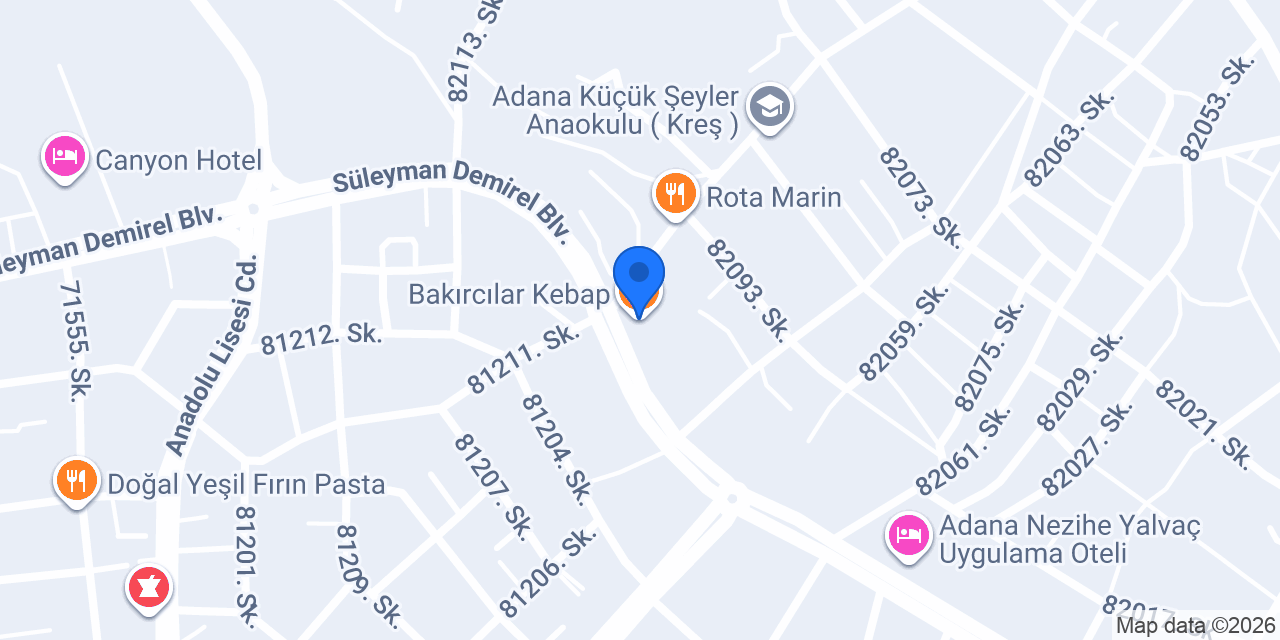 Bakırcılar Kebap konumu