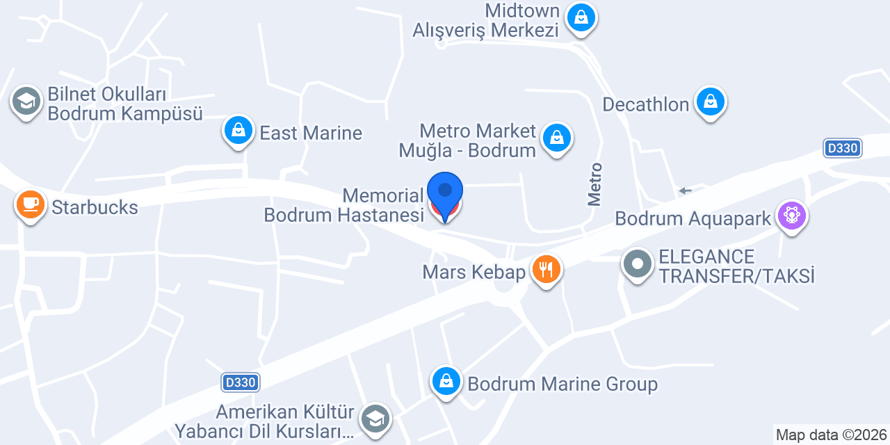 Memorial Bodrum Hastanesi konumu