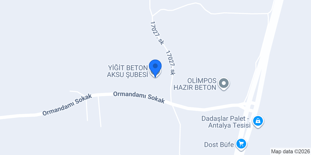YİĞİT BETON AKSU ŞUBESİ konumu