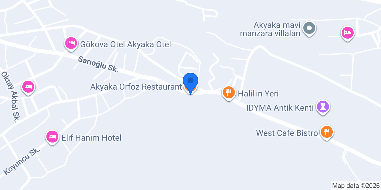 Akyaka Orfoz Restaurant konumu
