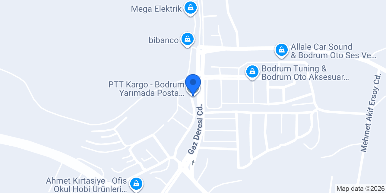 PTT Kargo - Bodrum Yarımada Posta Dağıtım Ve Toplama Merkezi konumu