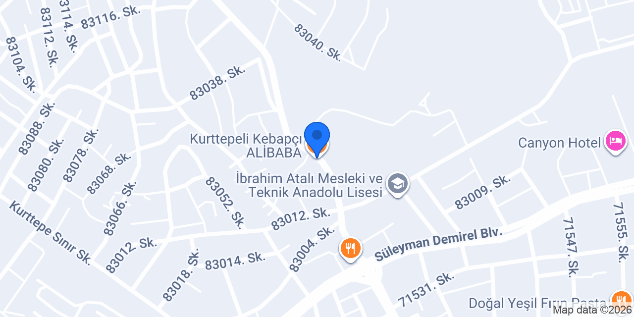 Kurttepeli Kebapçı ALİBABA konumu