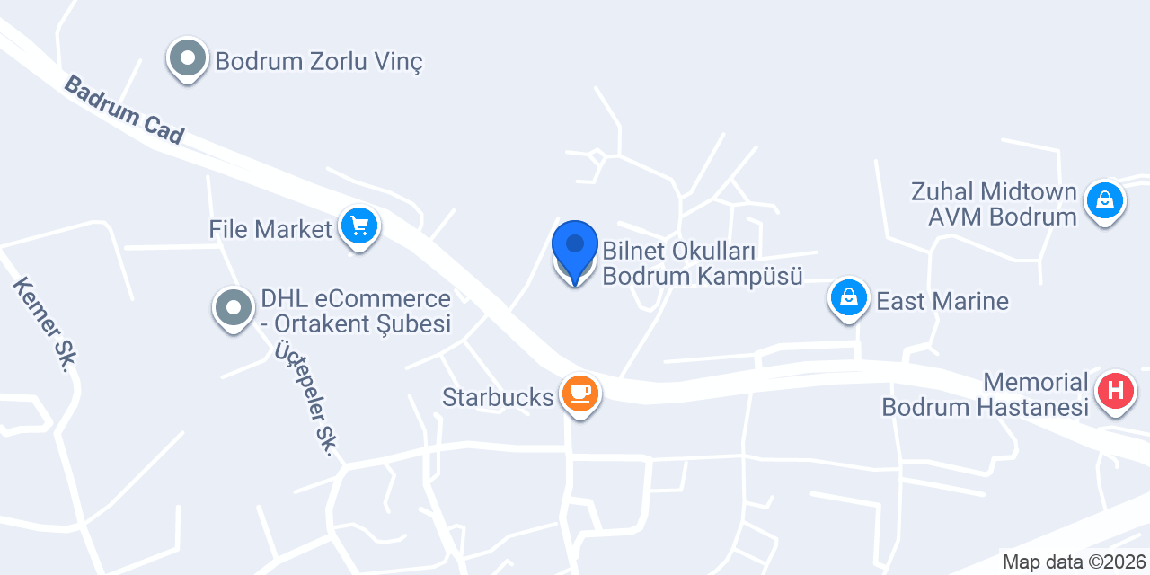 Bilnet Okulları Bodrum Kampüsü konumu
