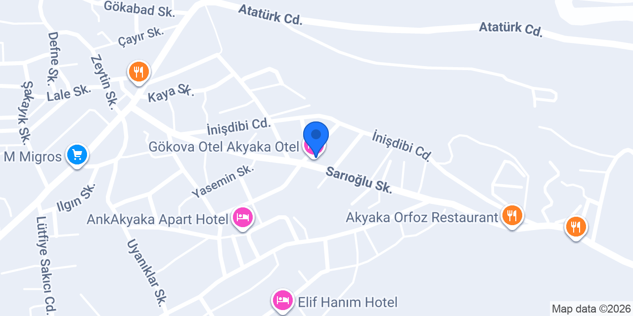 Gökova Otel Akyaka Otel konumu
