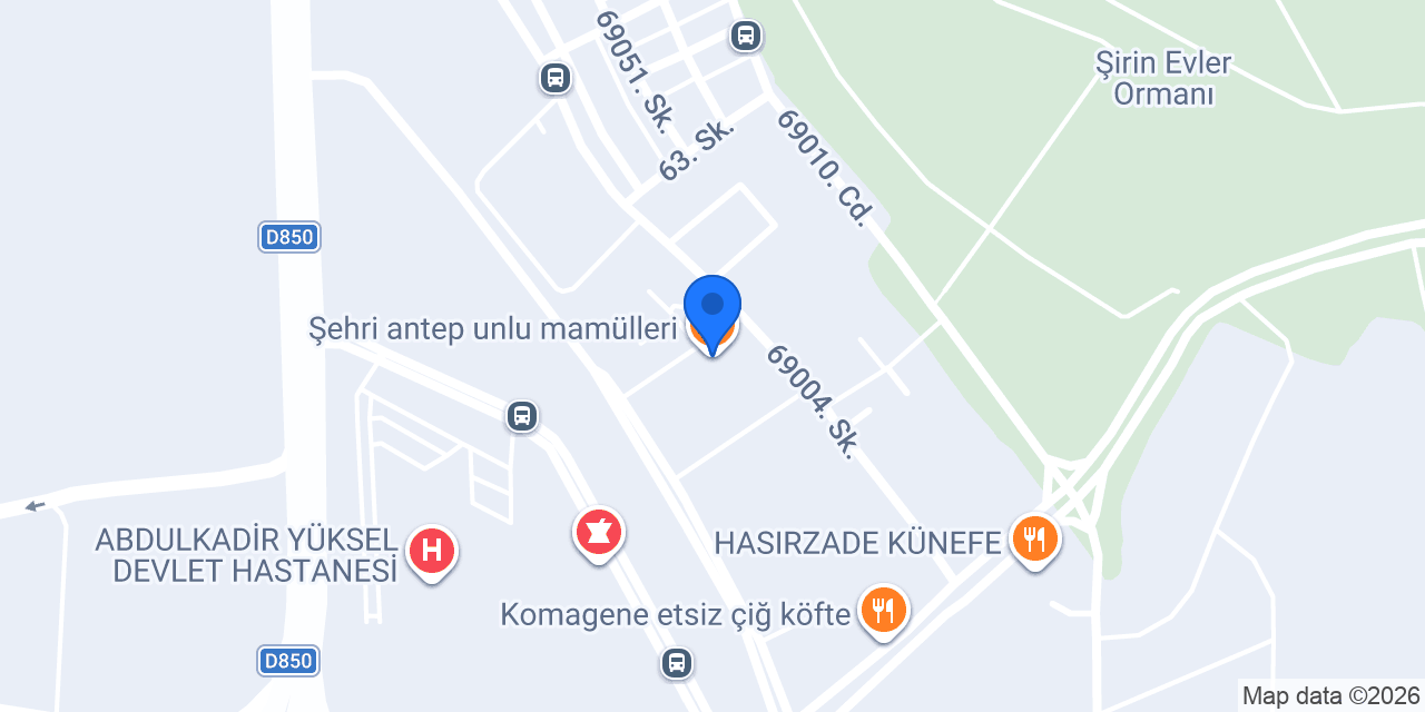 Şehri antep unlu mamülleri konumu