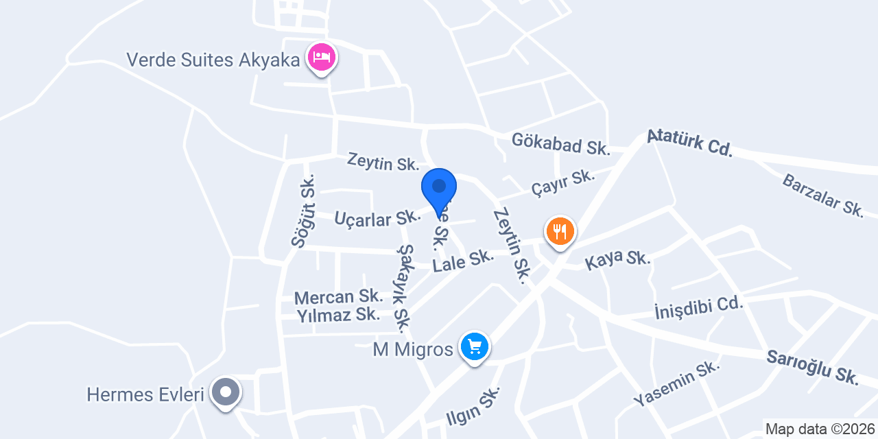 Karaca rent a car akyaka konumu