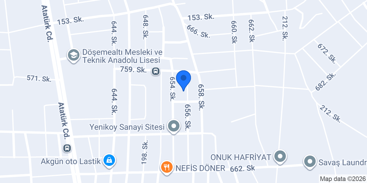 Özbek Mobilya konumu