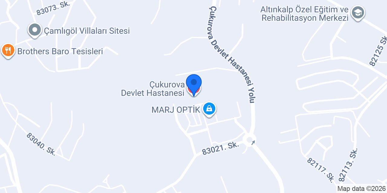 Çukurova Devlet Hastanesi konumu