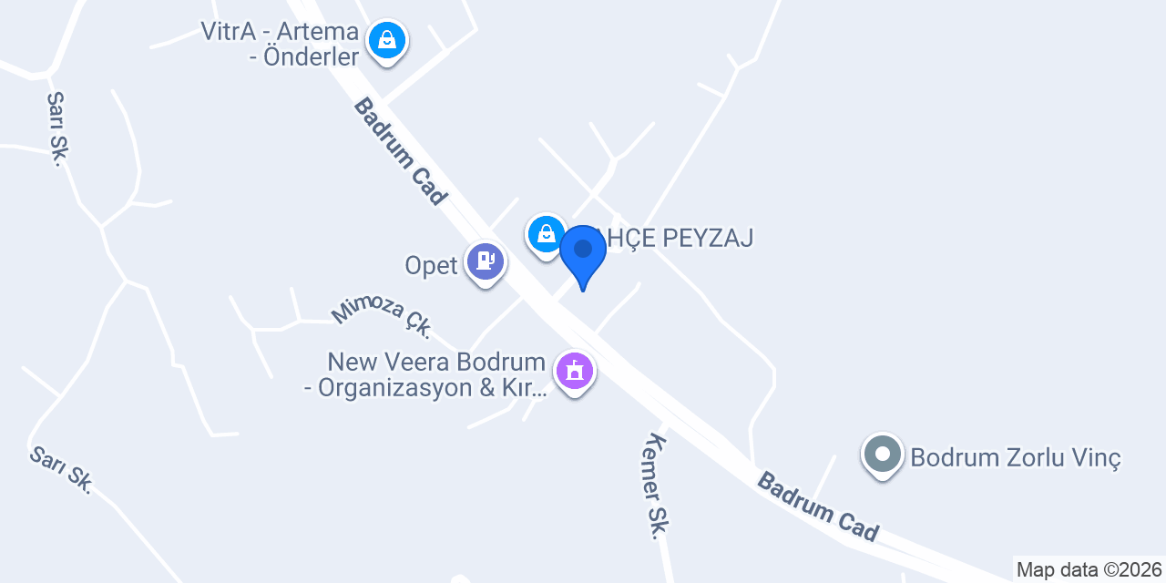Yeşil bodrum peyzaj konumu