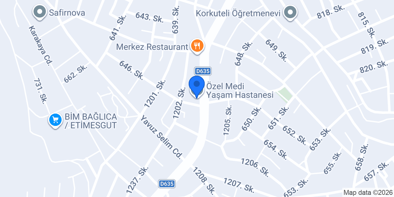 Özel Medi Yaşam Hastanesi konumu