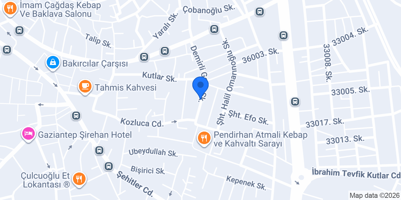 Gaziantep Kitapcı konumu