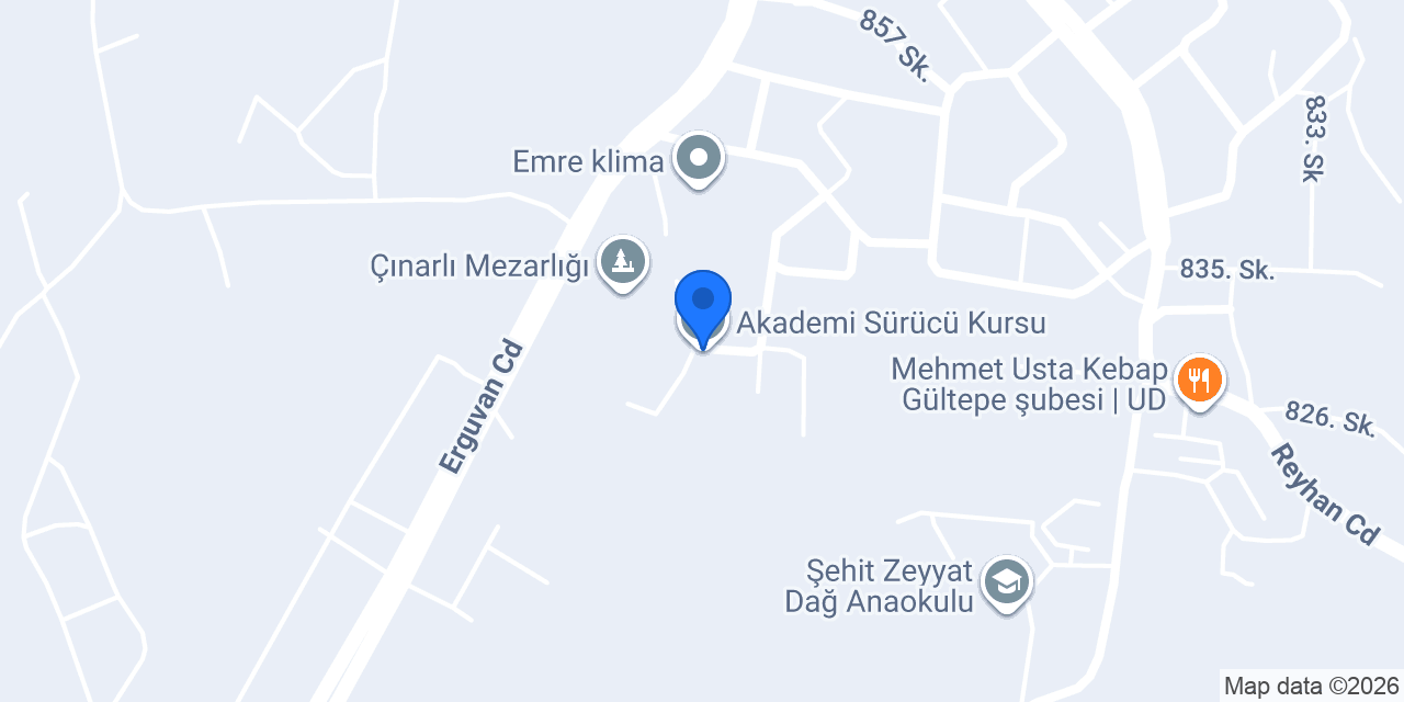 Akademi Sürücü Kursu konumu