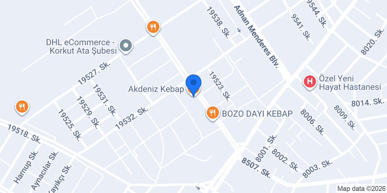 Akdeniz Kebap konumu