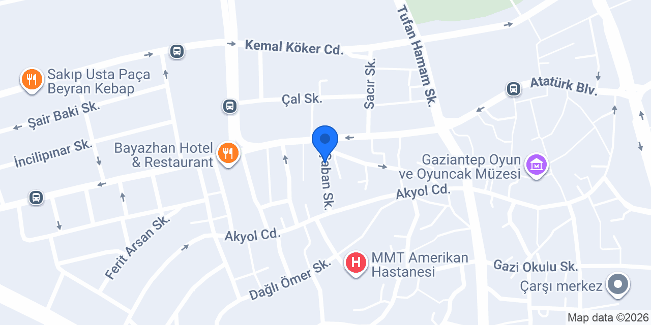 Gaziantep SoLi Terapi & Spa Merkezi konumu
