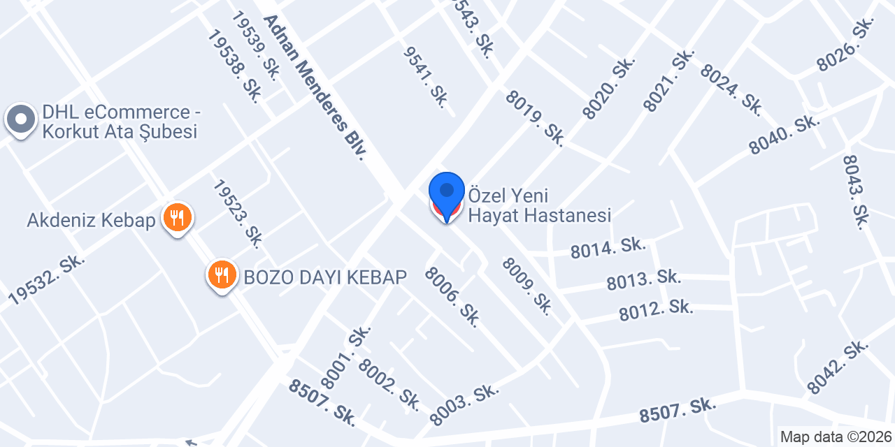 Özel Yeni Hayat Hastanesi konumu