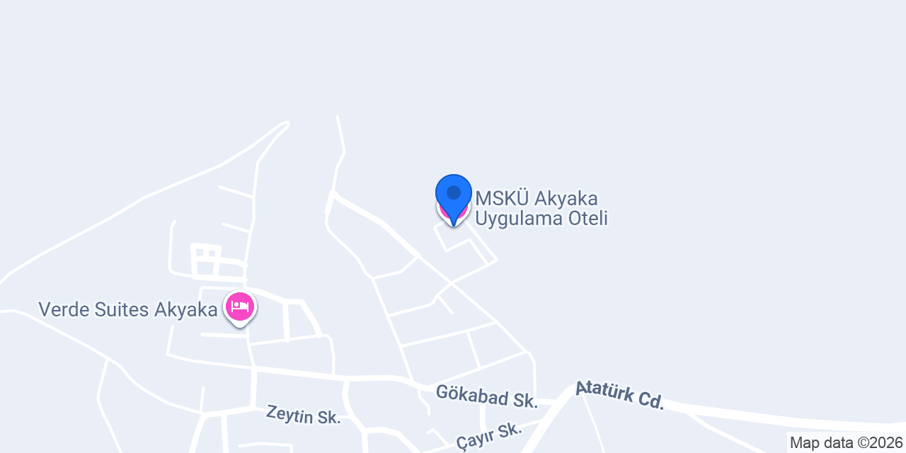 MSKÜ Akyaka Uygulama Oteli konumu