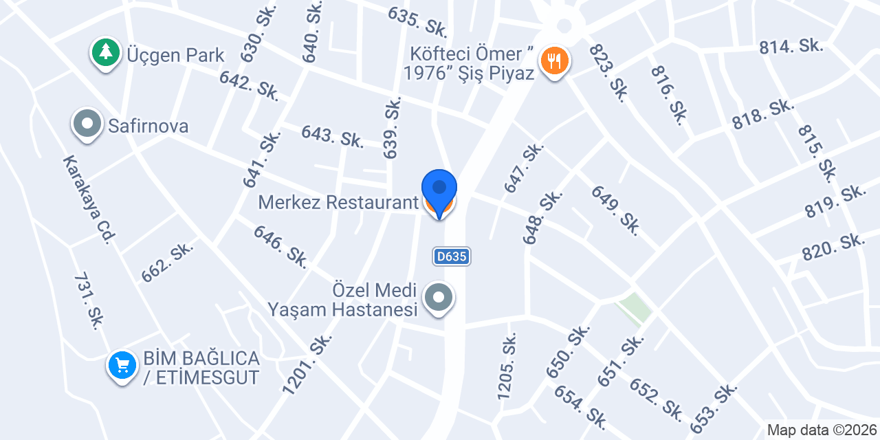 Merkez Restaurant konumu