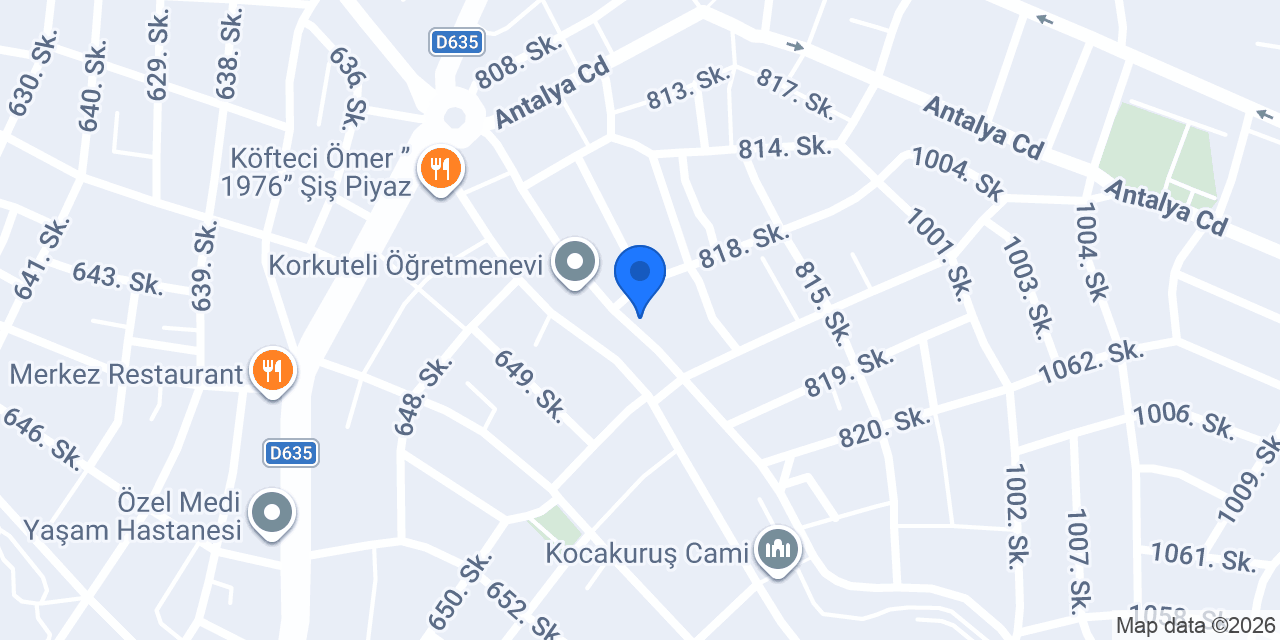 KORKUTELİ BAYIRHAN OTEL konumu