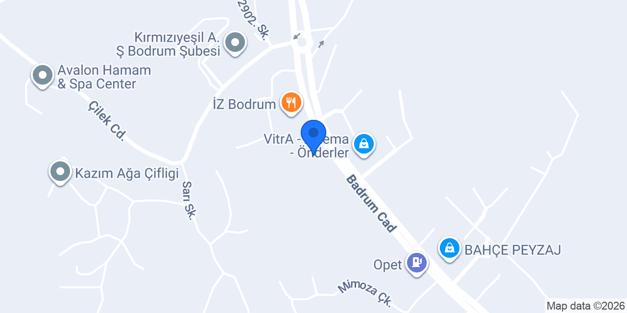 İCA Home & Garden Bahçe Mobilyaları Bodrum konumu