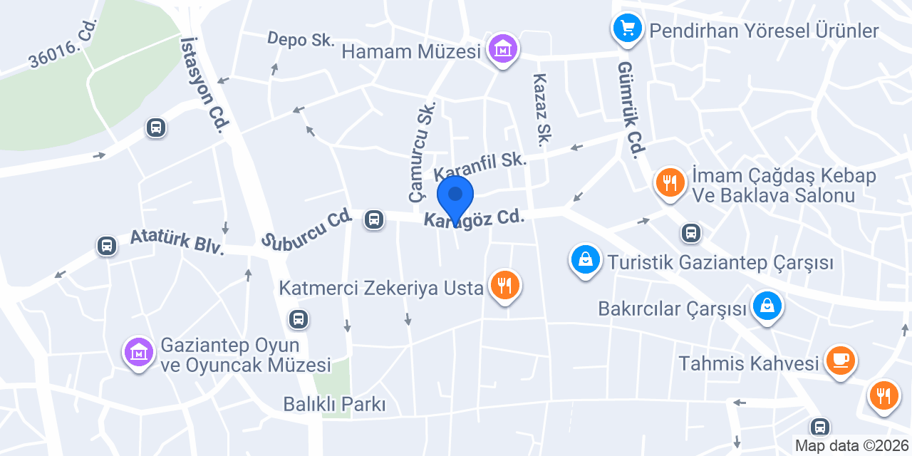 Taşhan Hotel Gaziantep konumu