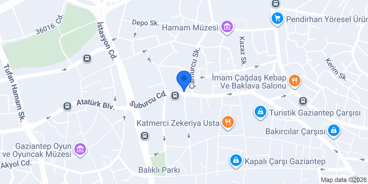 Albaraka Türk Gaziantep Şubesi konumu