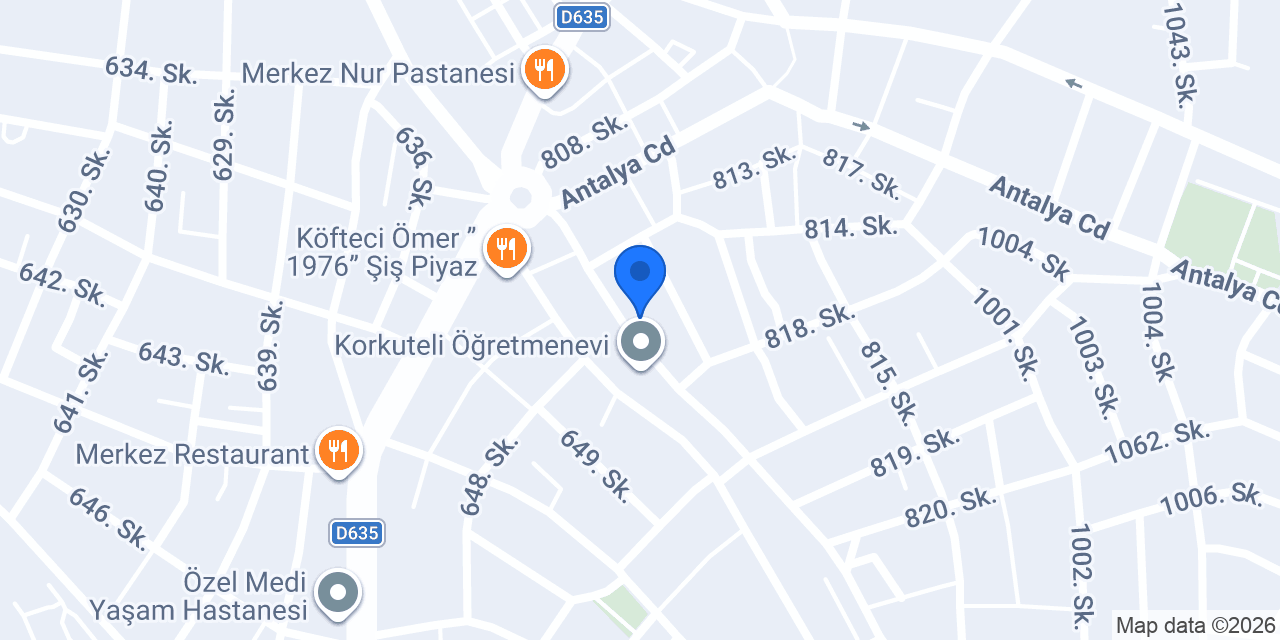 ÇK Pilates Studio konumu