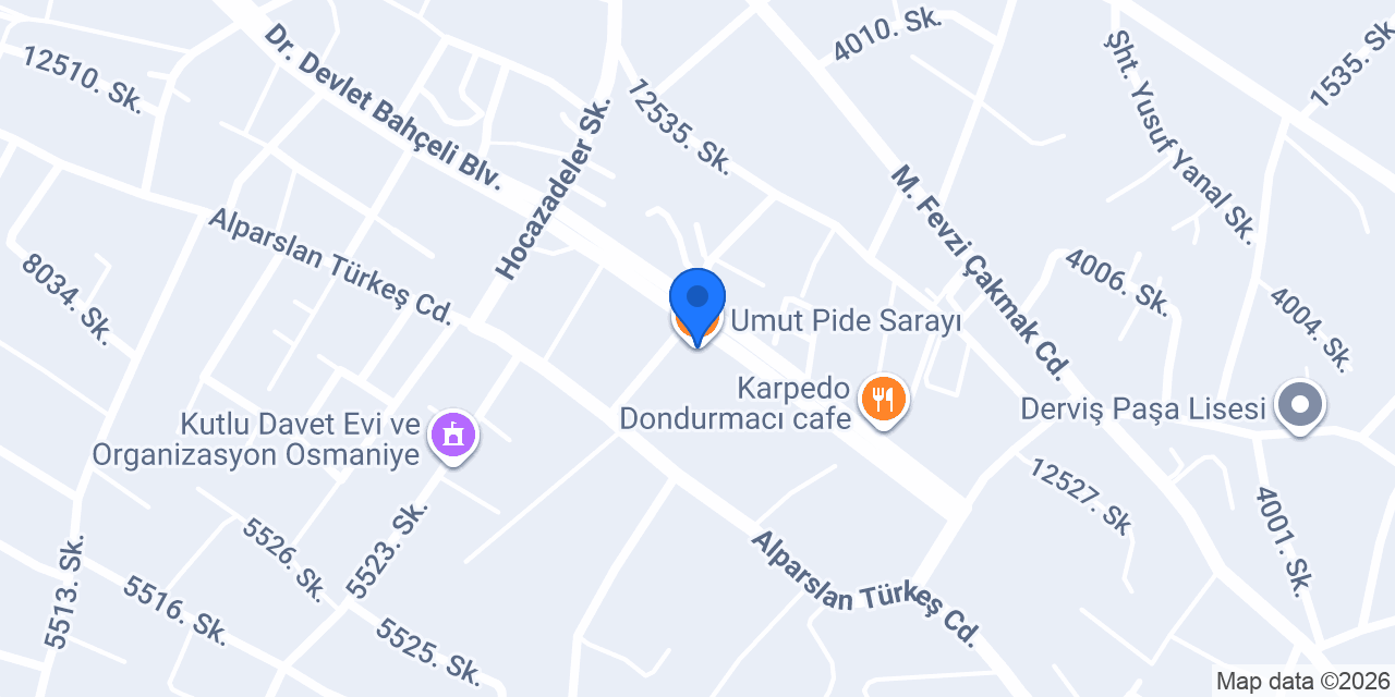 Umut Pide Sarayı konumu
