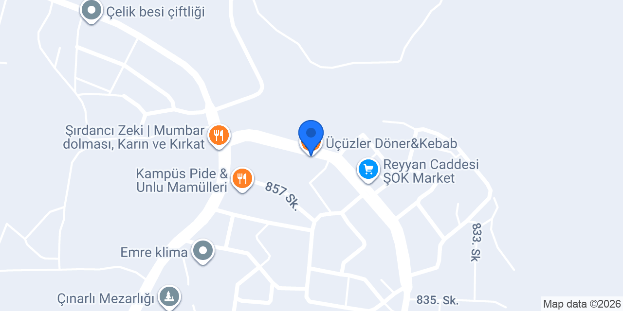 Üçüzler Döner&Kebab konumu