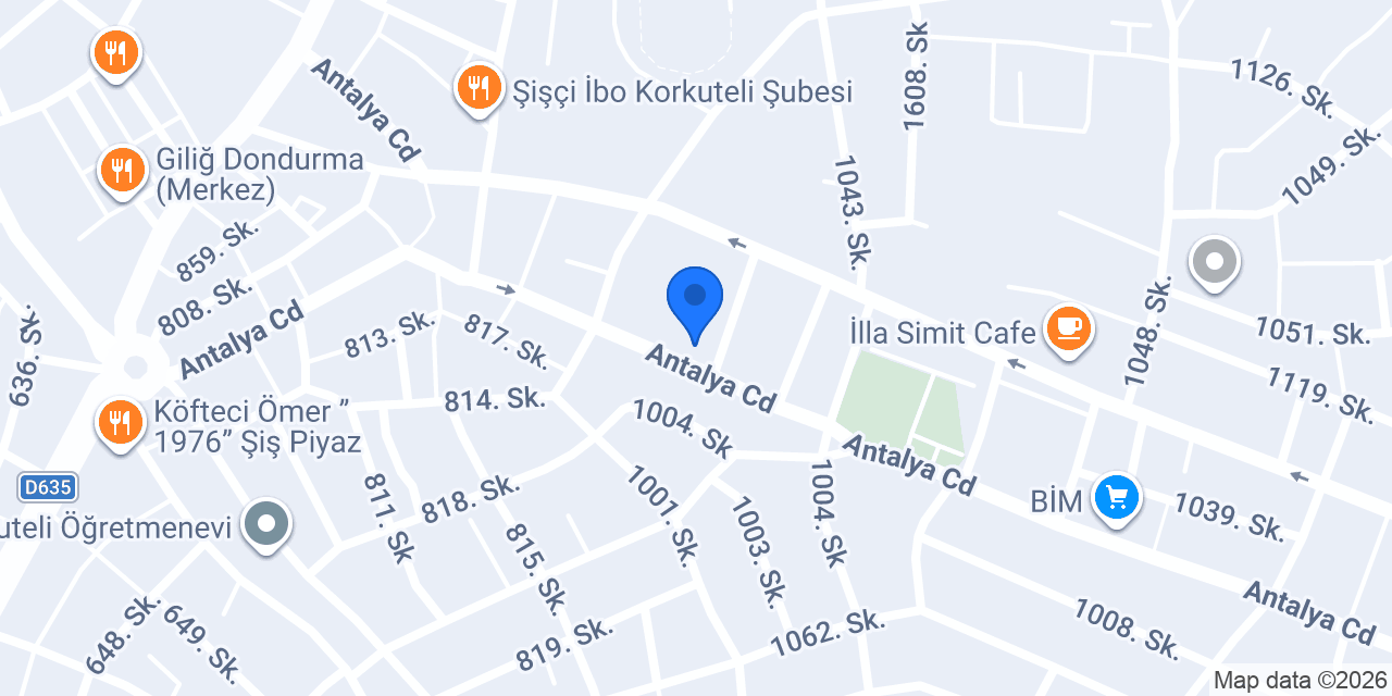 KORKUTELİ ÖZGÜR REKLAM konumu