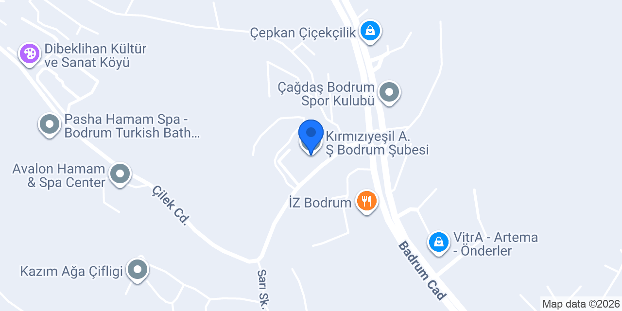 Kırmızıyeşil A.Ş Bodrum Şubesi konumu